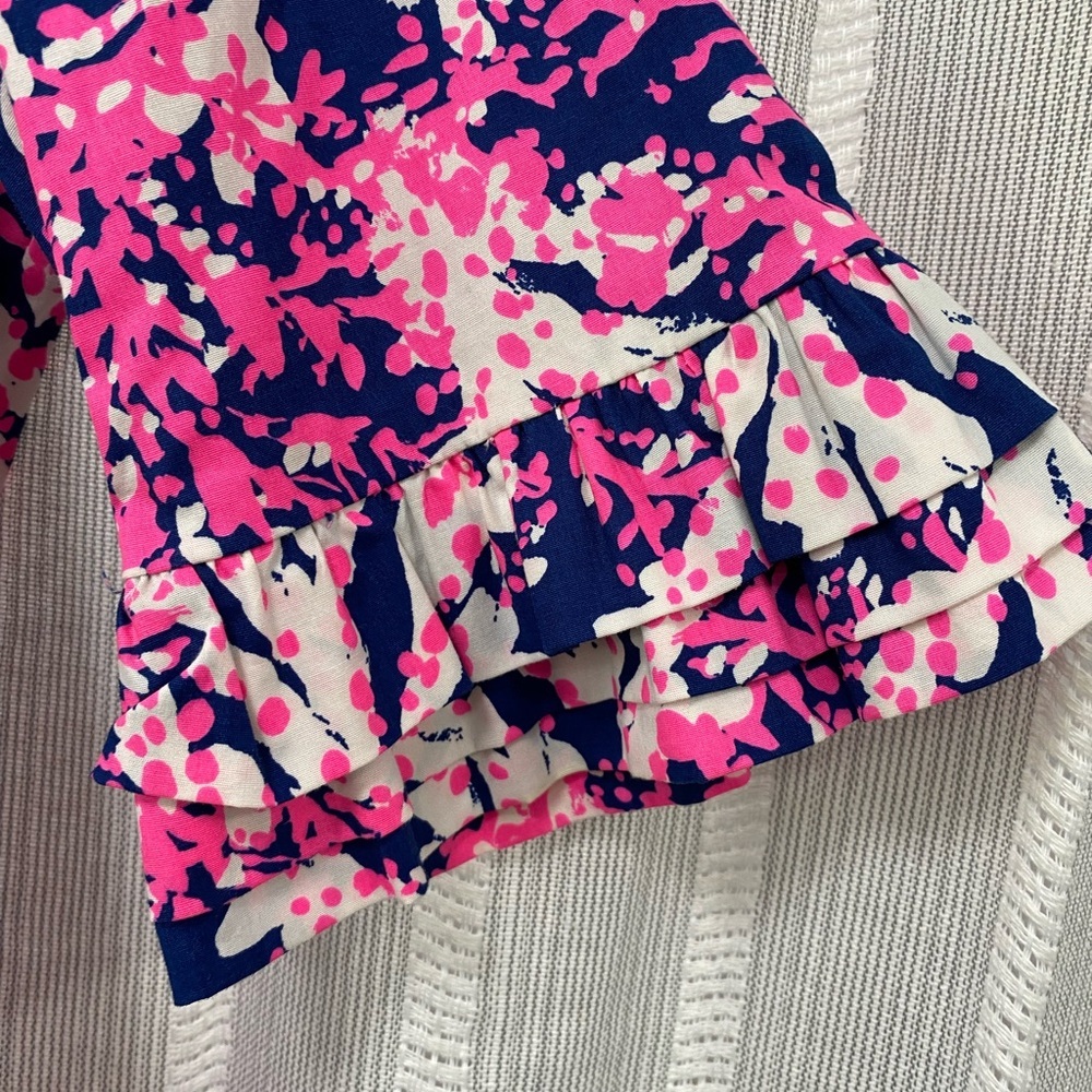 Lilly Pulitzer Dress Fiesta Nauti Navy Pink Beyond the‎ Sea Coral Size 4 - Picture 5 of 15